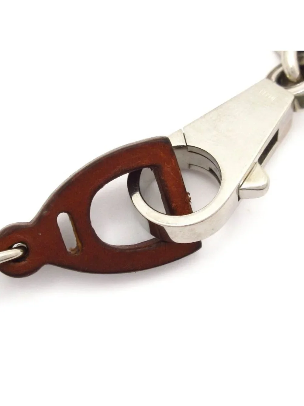 Hermes Bracelet Etelier Leather Dark Brown Silver